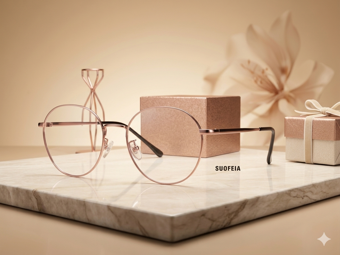 Kính Suofeia Rose Gold – Bản giao hưởng của sự nhẹ nhàng. Chính Hãng | Siêu Thị Mắt Kính